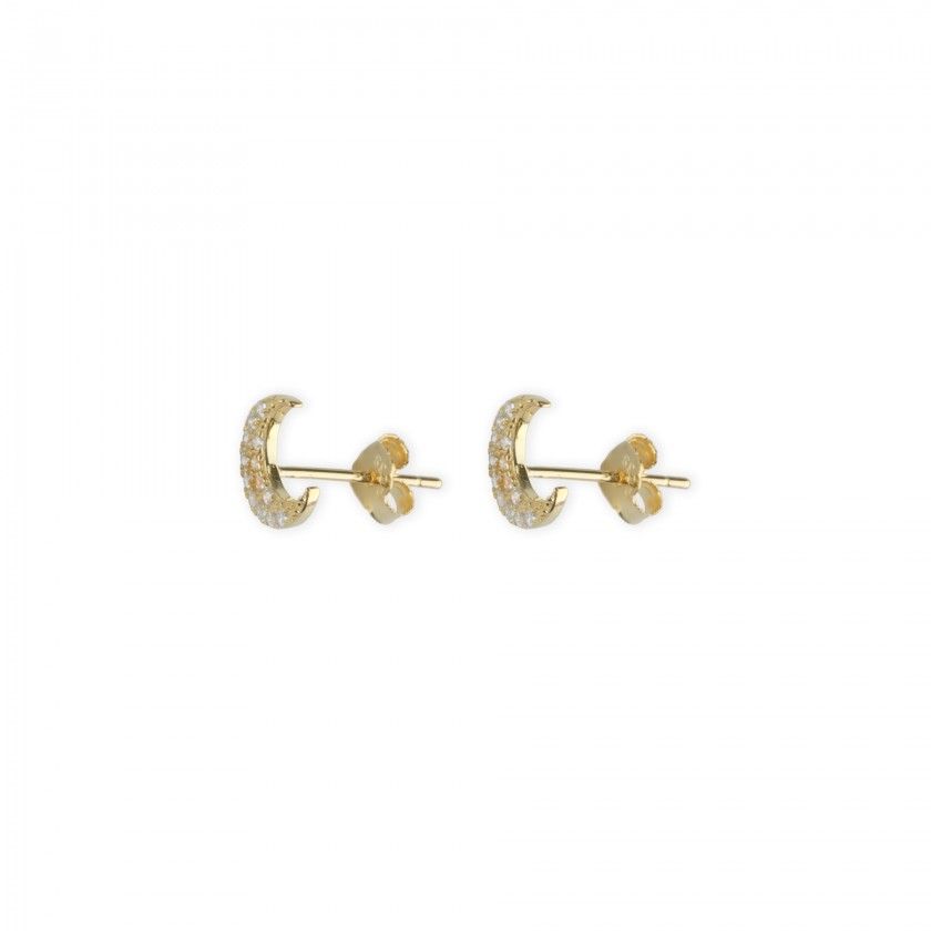 Silver half moon earrings