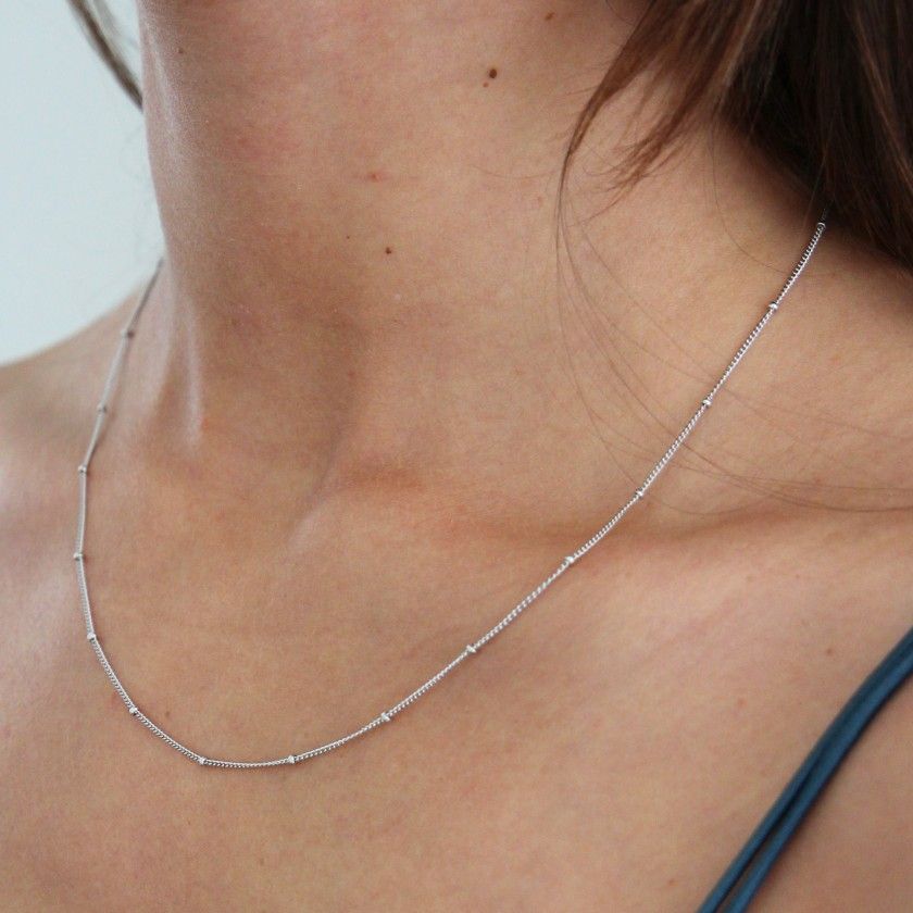 Silver polka dot necklace