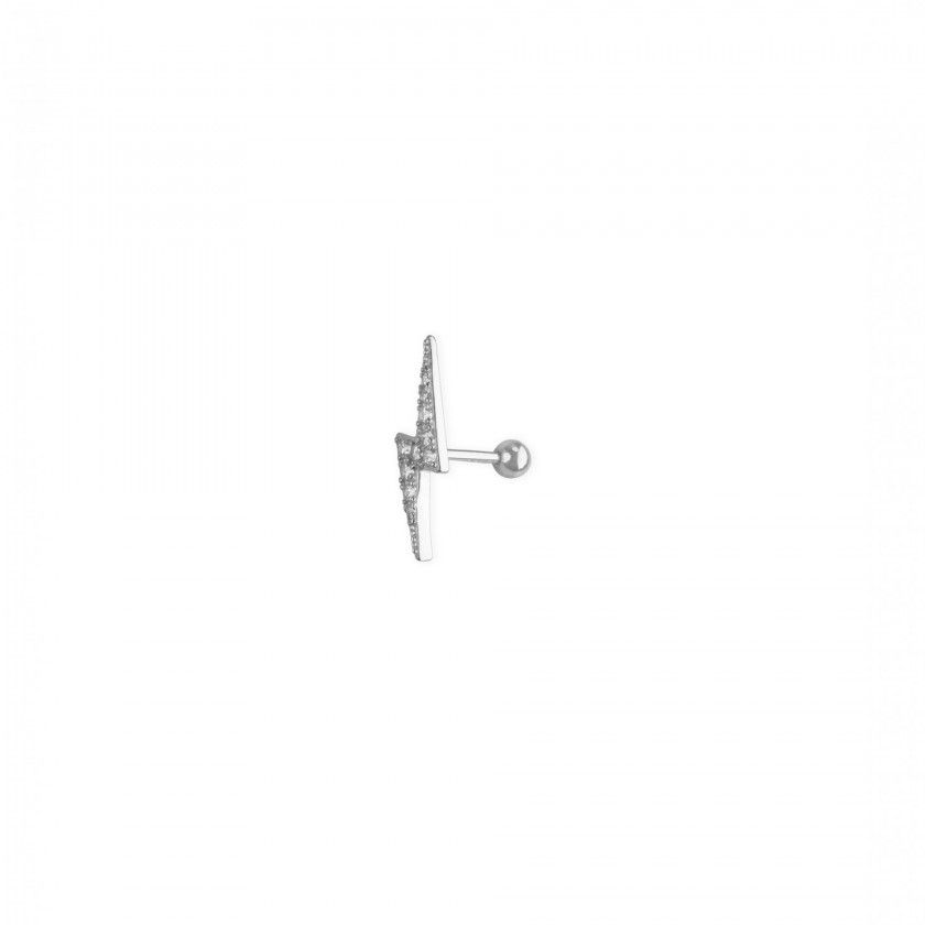 Silver earring ray
