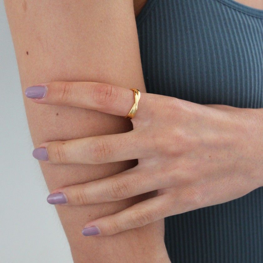 Twisted silver ring
