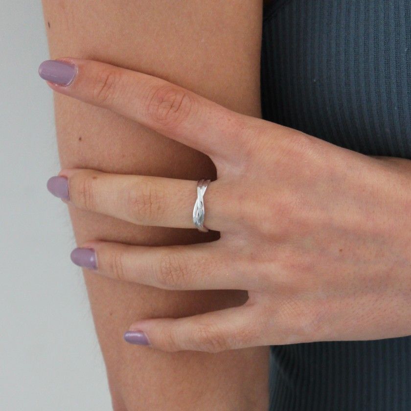 Twisted silver ring