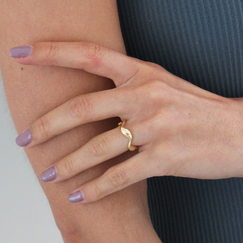 Waves silver ring