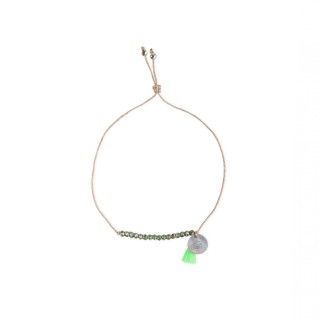 Beaded and pompom bracelet