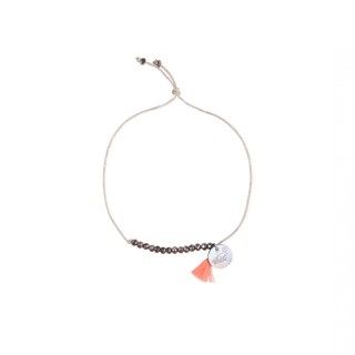 Beaded and pompom bracelet
