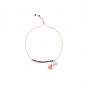 Pulseira missangas e pompom