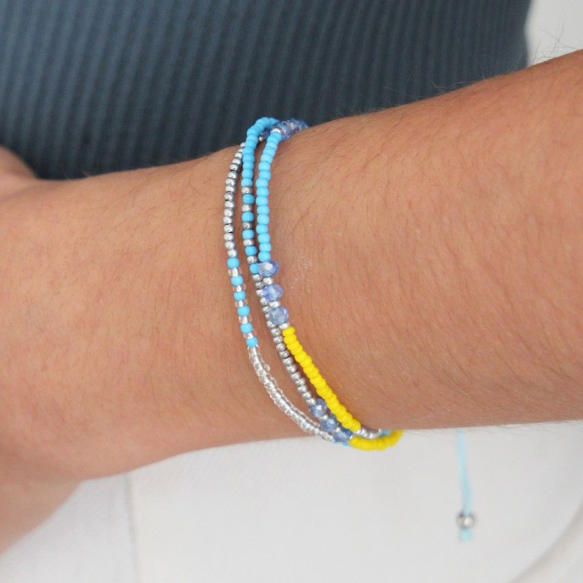 Pulseira missangas coloridas