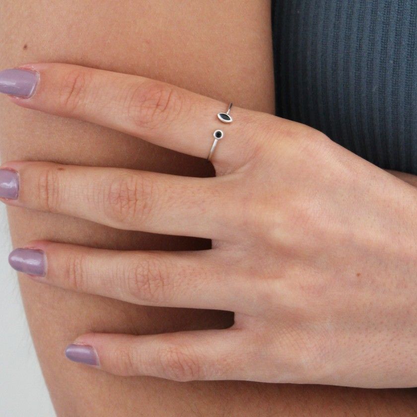 Silver eye ring