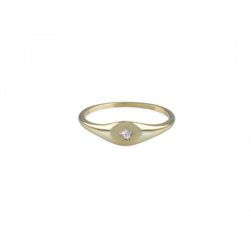 Silver shiny star ring