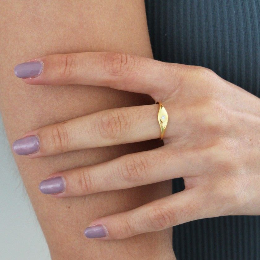 Silver shiny star ring