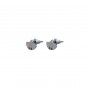 Silver fan brass earrings