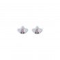 Silver fan brass earrings