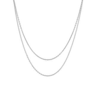 Double silver stainless steel necklace