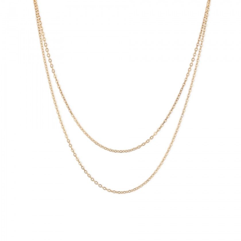 Double golden stainless steel necklace