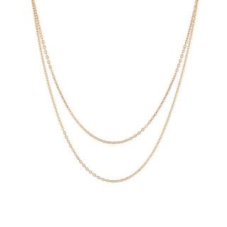 Double golden stainless steel necklace