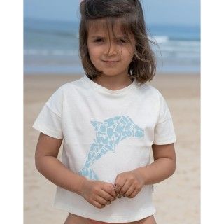 T-shirt manga curta menina algodão Dolphin
