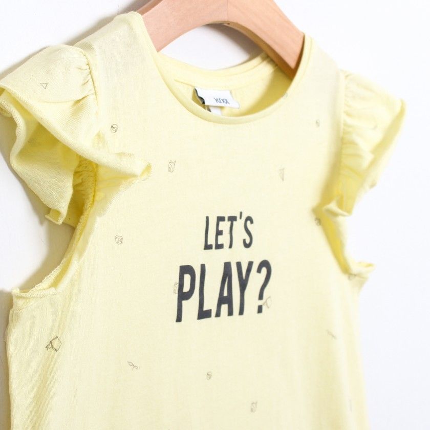 T-shirt de menina Let"s Play, em algodo