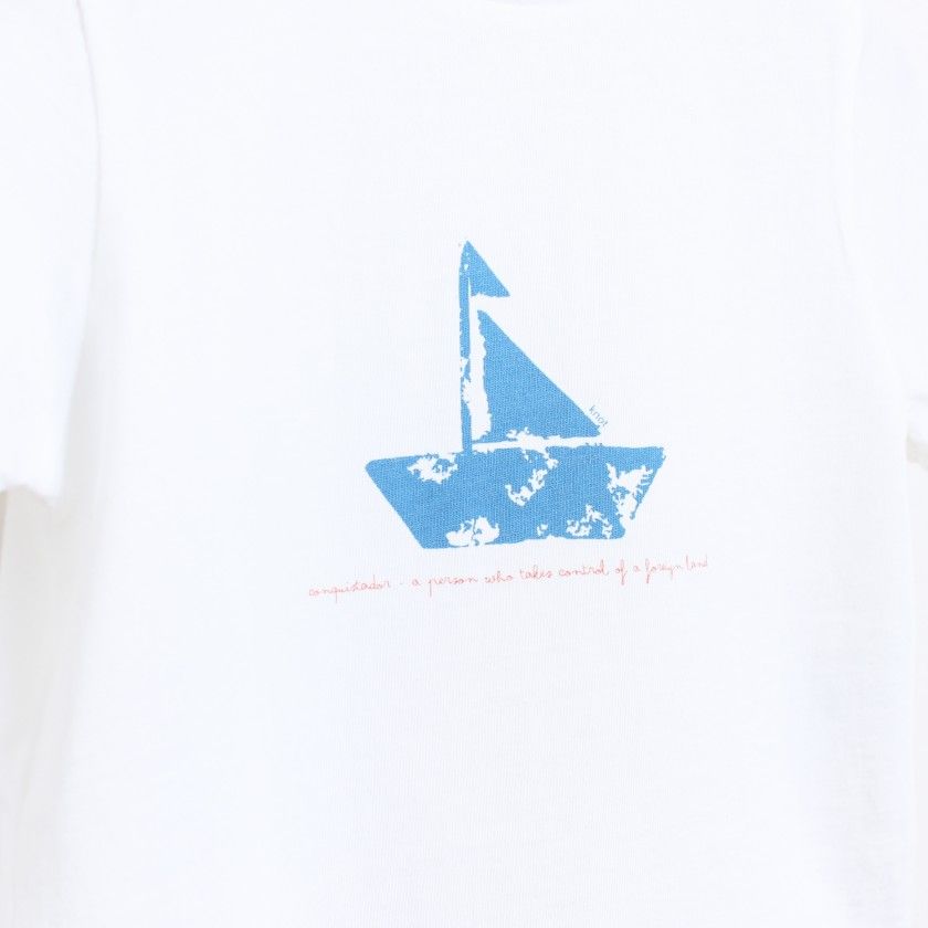 T-shirt de beb Barco para menino, em algodo