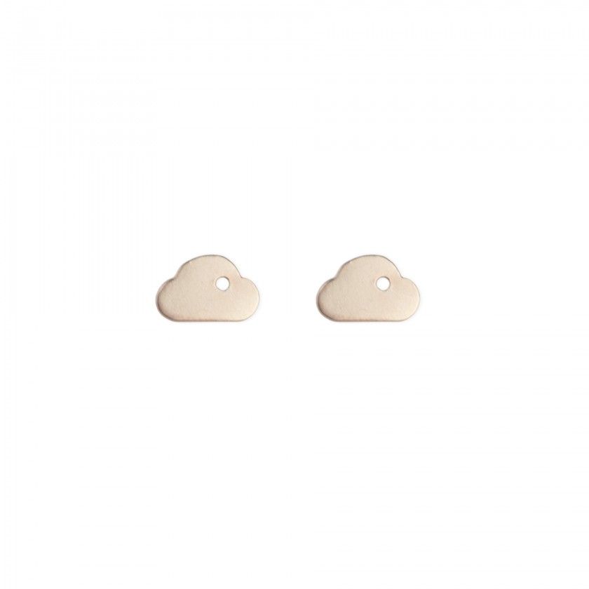 Golden brass cloud earrings