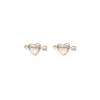 Brass heart earrings