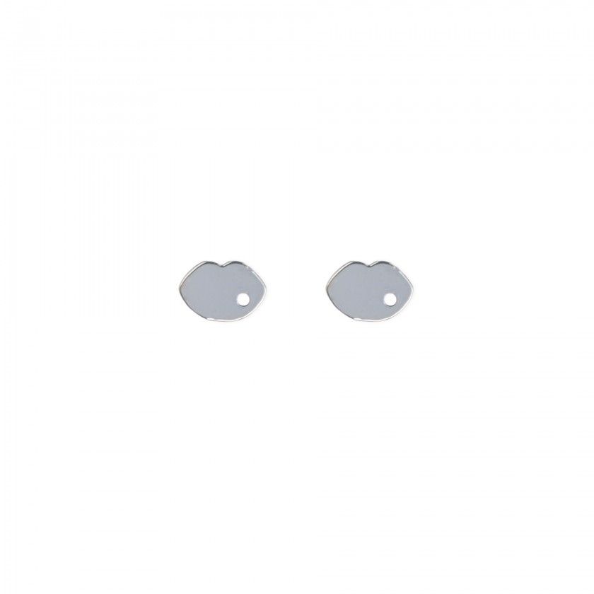 Silver brass lips earrings