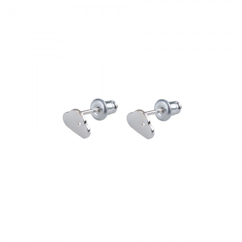 Silver brass cloud earrings