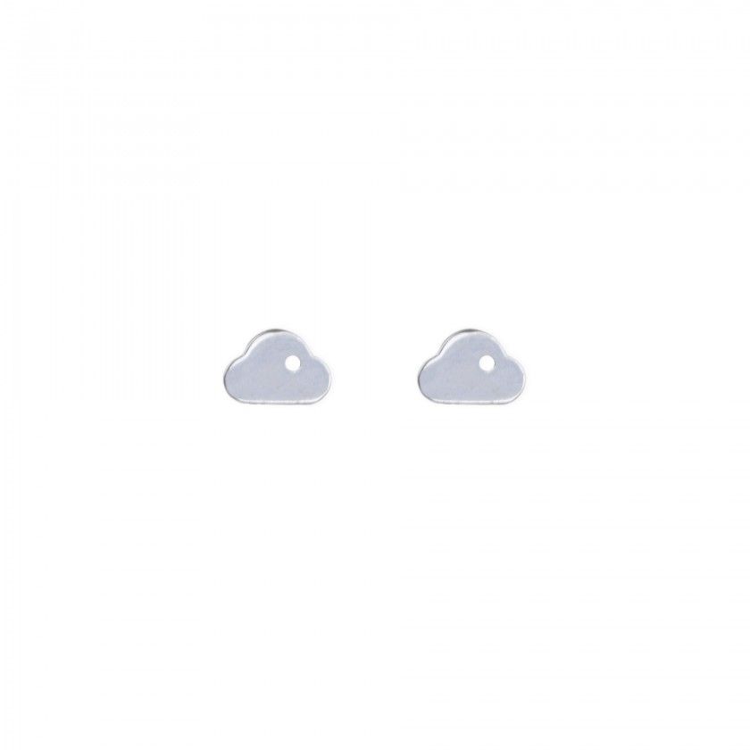 Silver brass cloud earrings