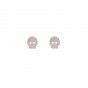 Silver brass skull earrings
