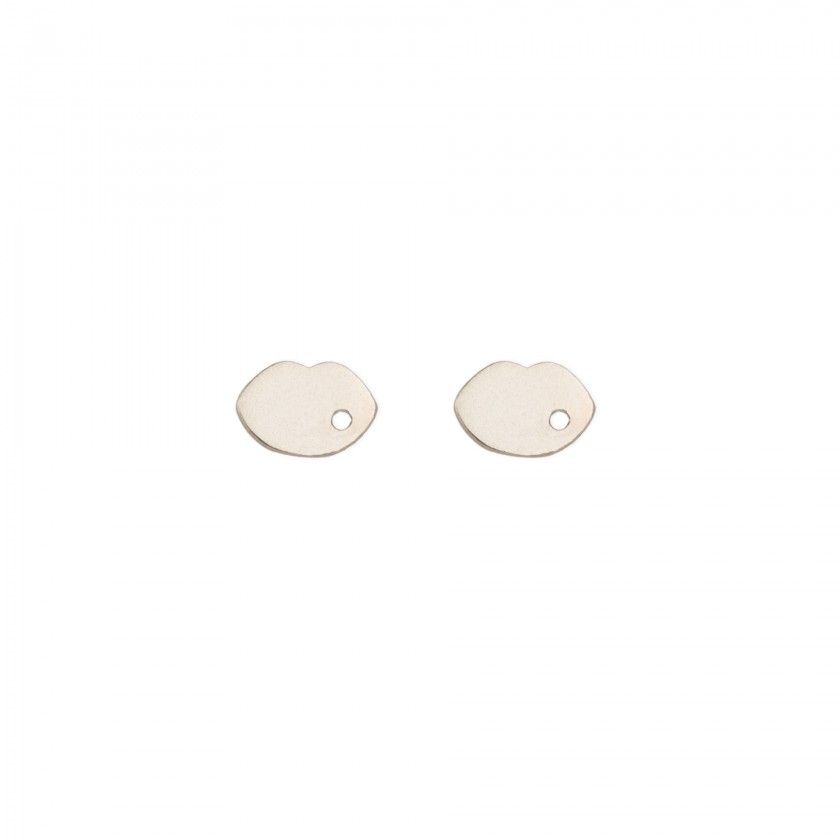 Golden brass lips earrings