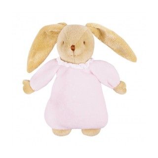 Musical bunny plush rattle ring pink