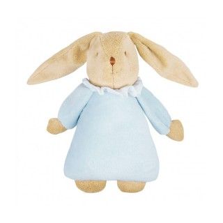 Musical bunny plush rattle ring blue