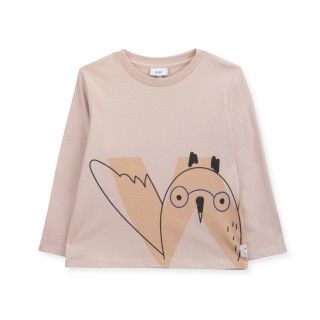 T-shirt long sleeve boy organic cotton "W" Owl
