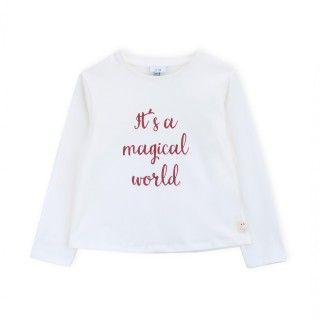 T-shirt manga comprida menina algodão Its a Magical World