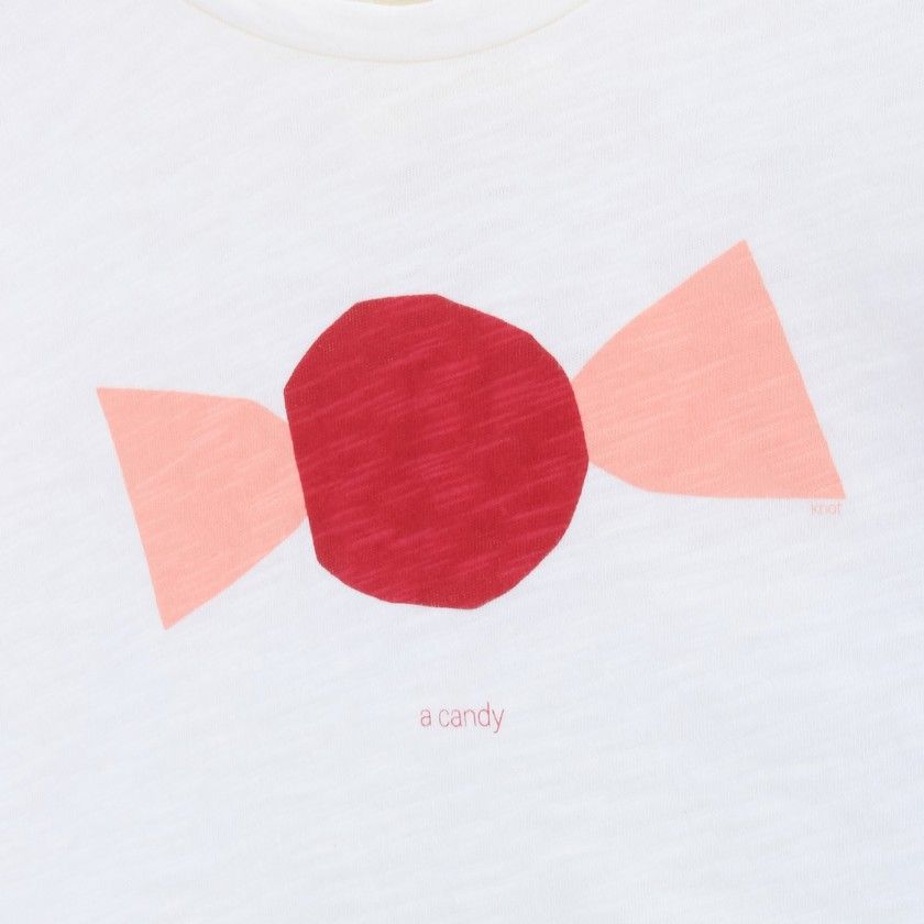 T-shirt manga comprida menina algodo orgnico A Candy