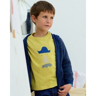T-shirt manga comprida menino algodão orgânico Pirate