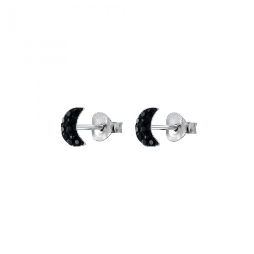 Silver half moon earrings