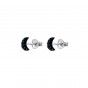 Silver half moon earrings