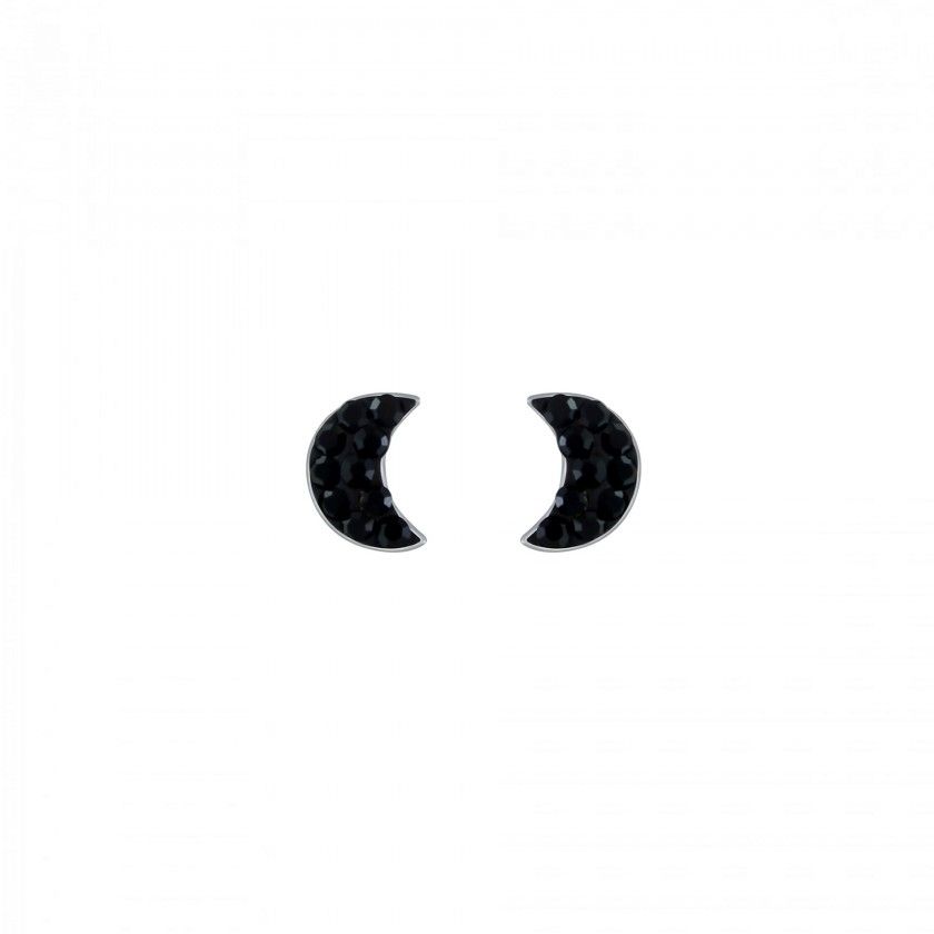Silver half moon earrings