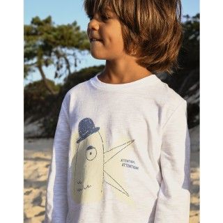 T-shirt long sleeve boy organic cotton "K" Attention