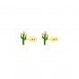 Cactus silver earrings