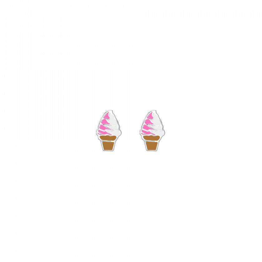 Ice cream silver earrings