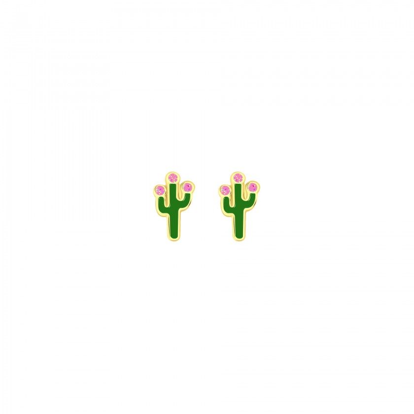 Cactus silver earrings