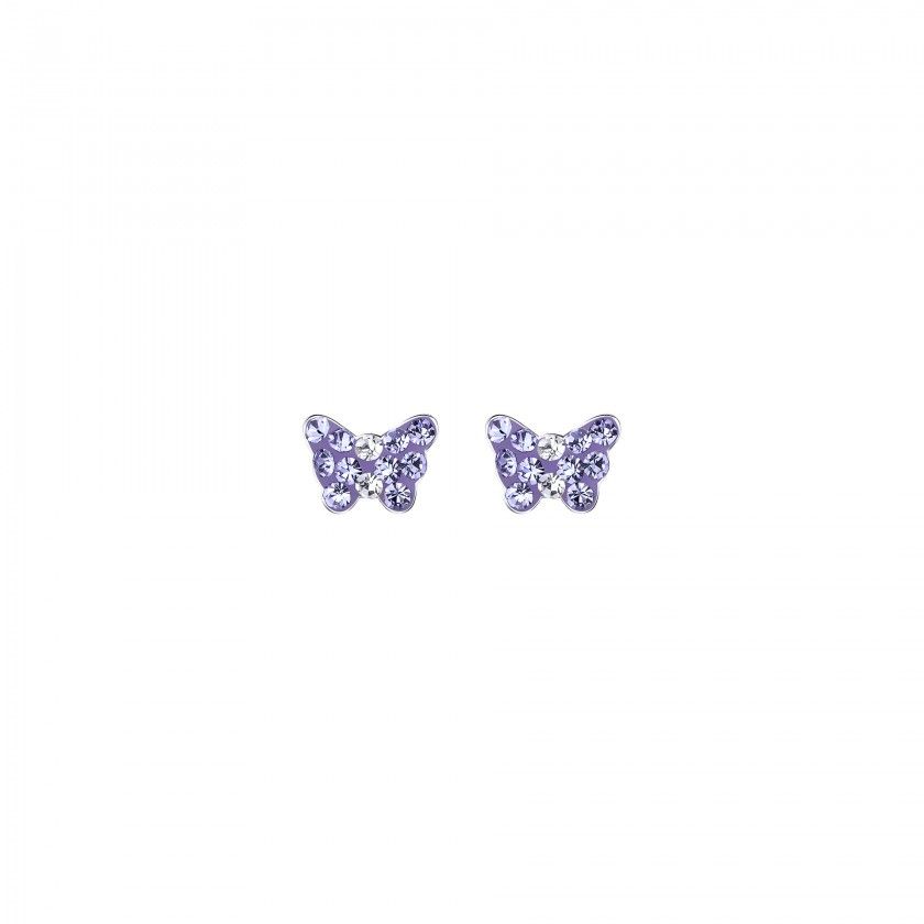 Shiny silver butterfly earrings