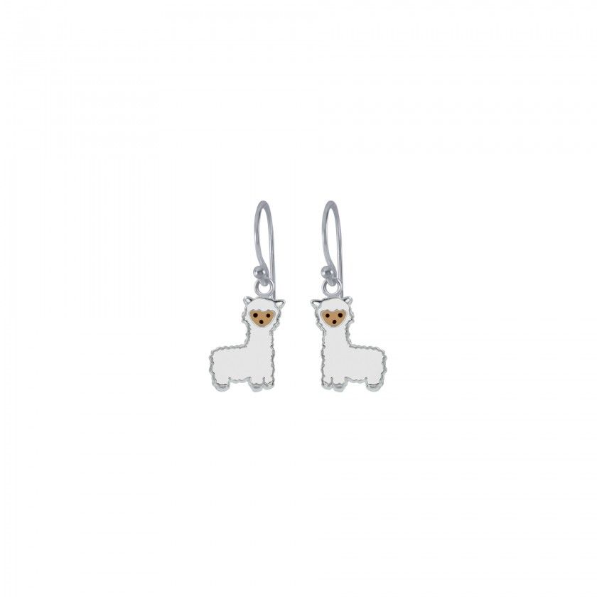 Silver alpaca earrings