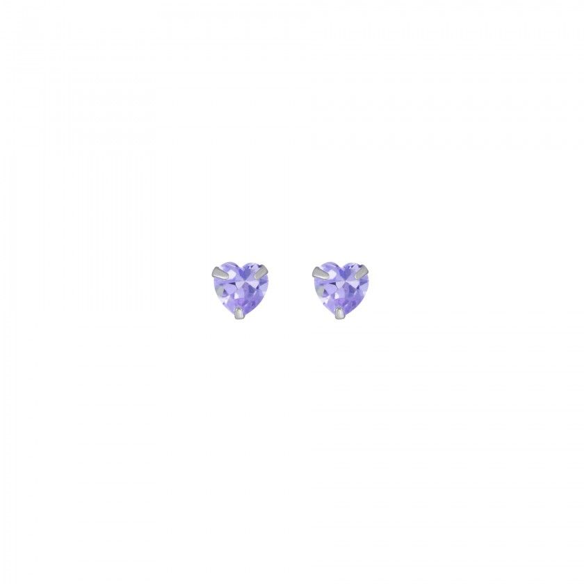 Silver shiny heart earrings