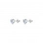 Silver thread shiny heart earrings