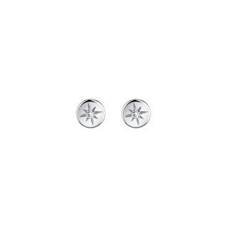 Compass rose silver earrings