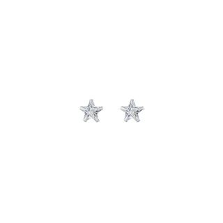 Silver thread shiny star earrings