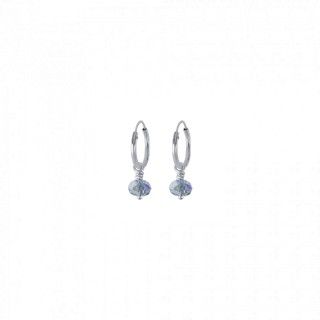 Silver colored pendant hoop earrings