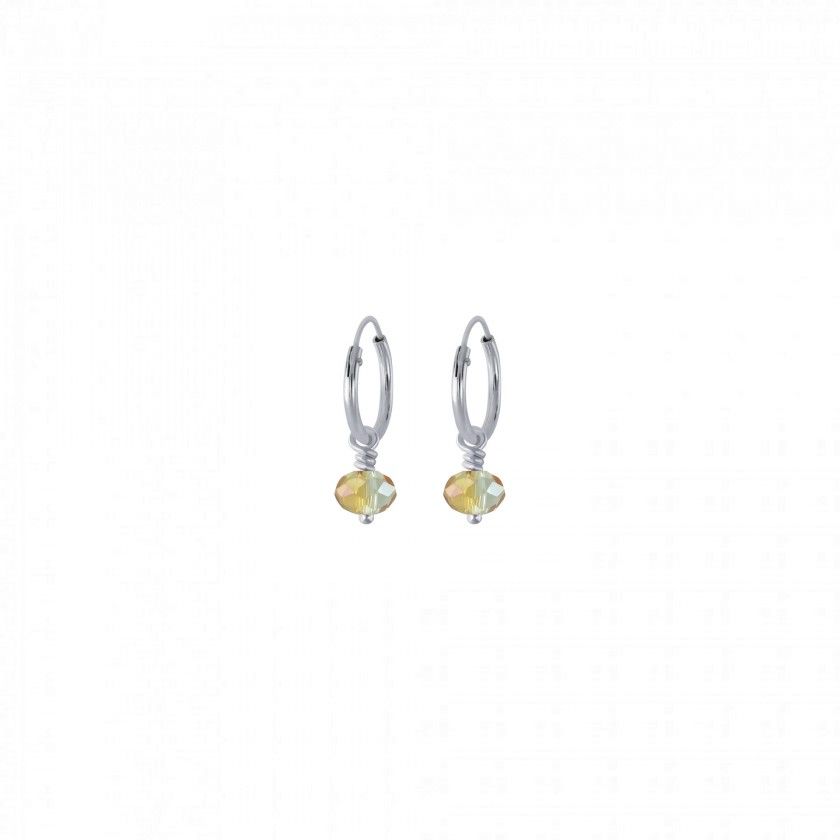 Silver colored pendant hoop earrings