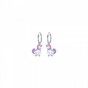 Silver unicorn pendant hoop earrings
